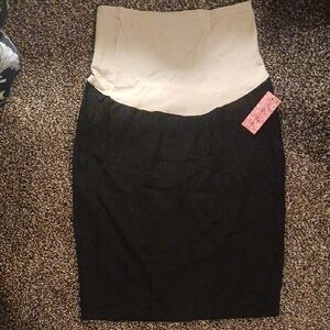Chic Black and Cream Women's Pencil Skirt